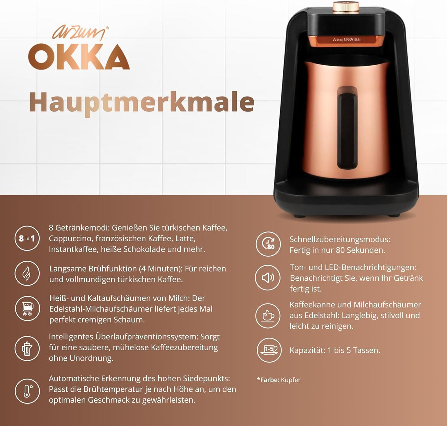 Türkische Kaffeemaschine, Copper