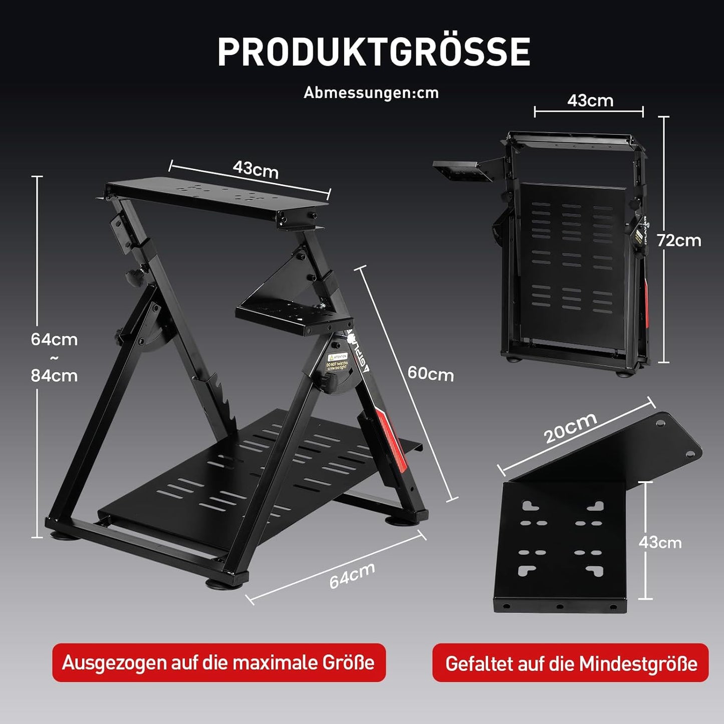 Lenkradständer für Gaming Wheels, rot-pro