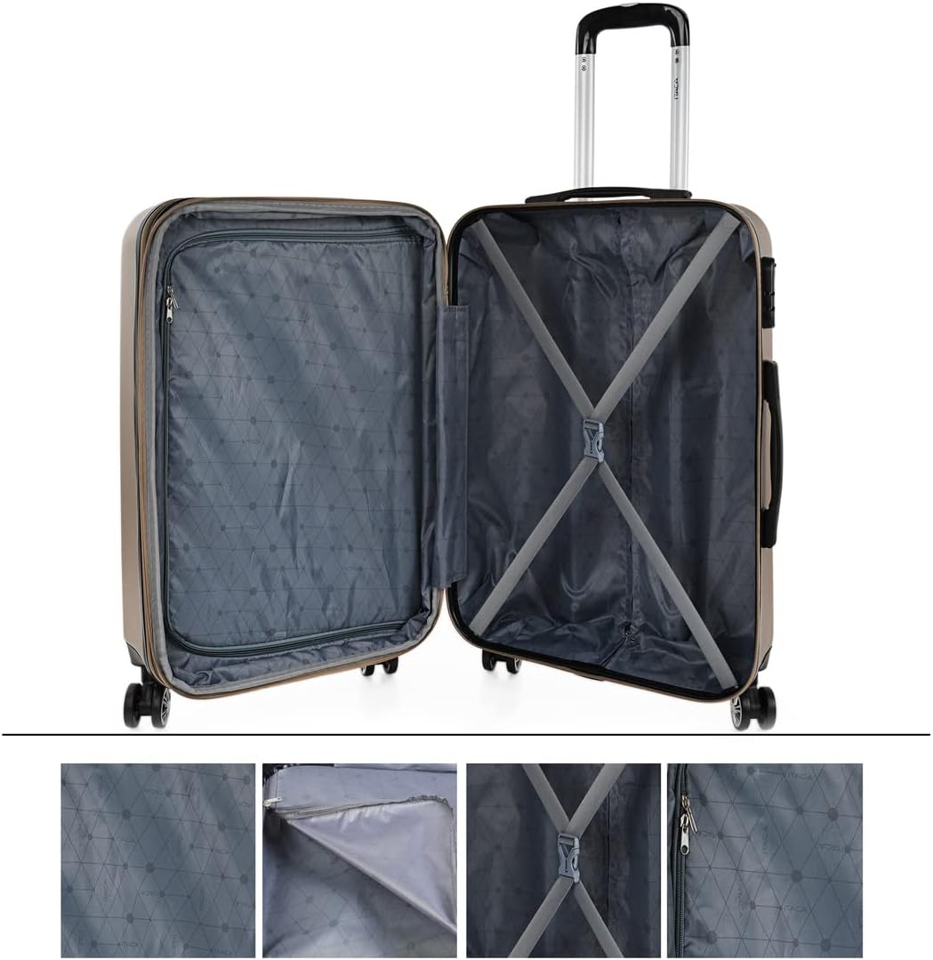 2er-Set Hartschalenkoffer, Champagner 2 Koffers S/M