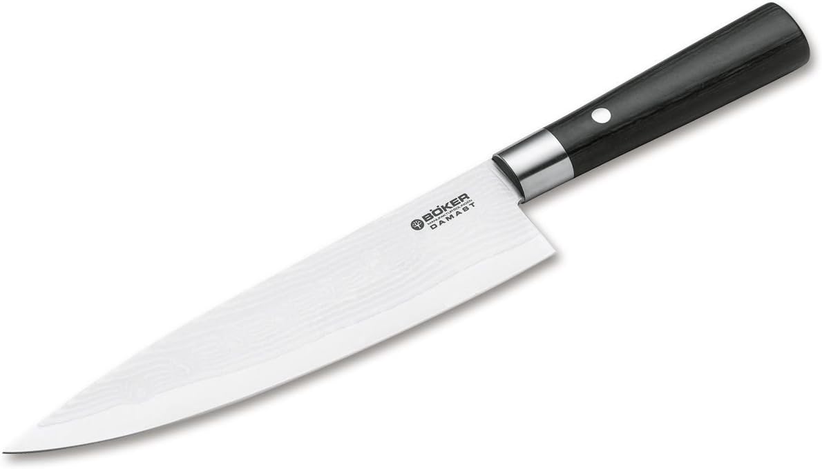 130421DAM Kochmesser Gross, Damast Black Kochmesser Gross