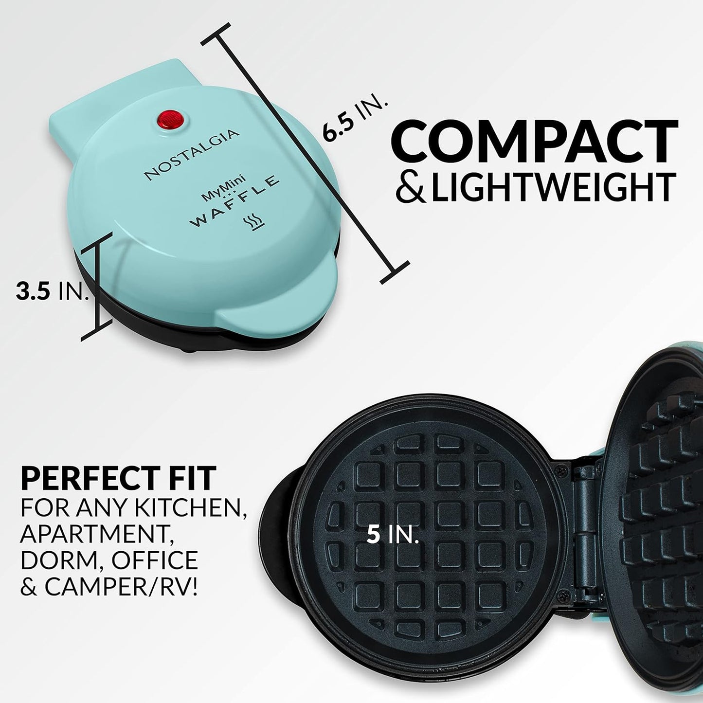 MyMini Waffelmaker 12,7 cm, Aqua