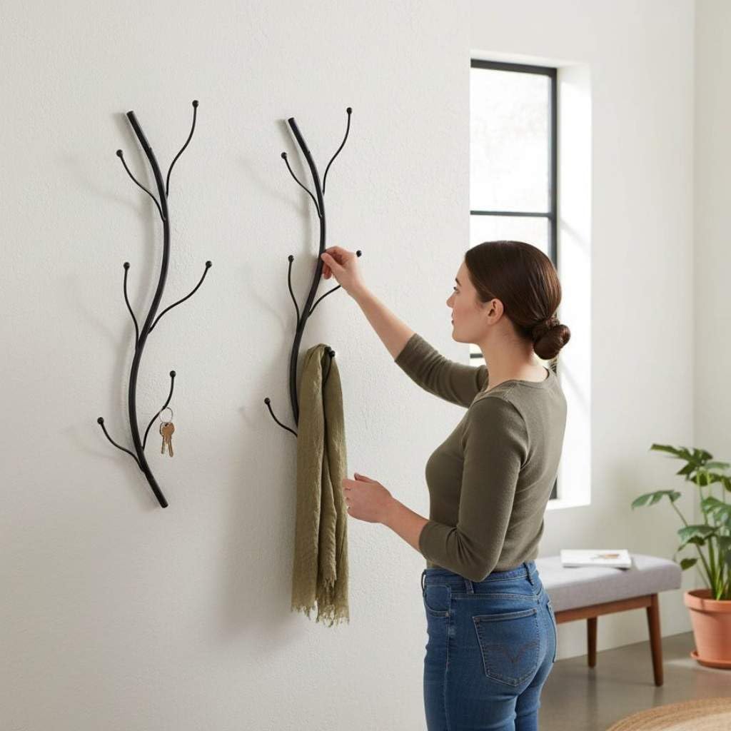 2er-Set Wandgarderobe Flora mit Haken