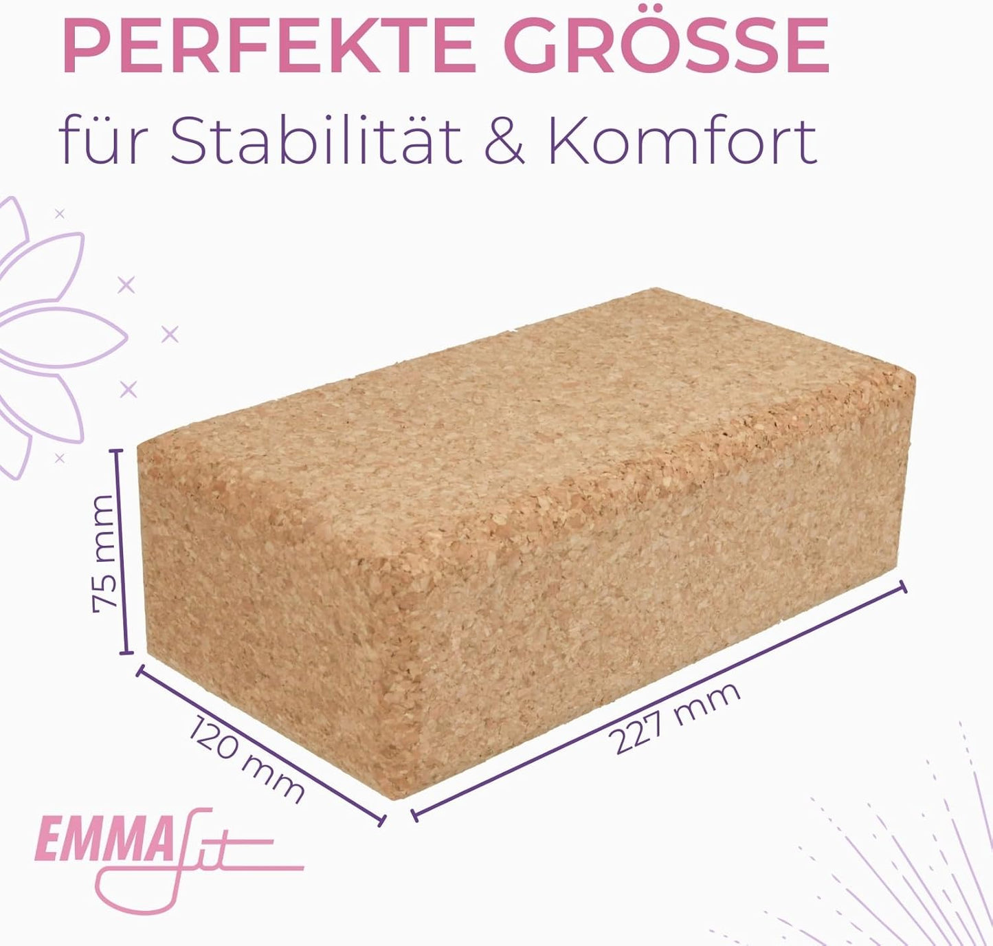 Yoga Block Klassik, Standard - 22,7 x 12,0 x 7,5 cm Einzelpack