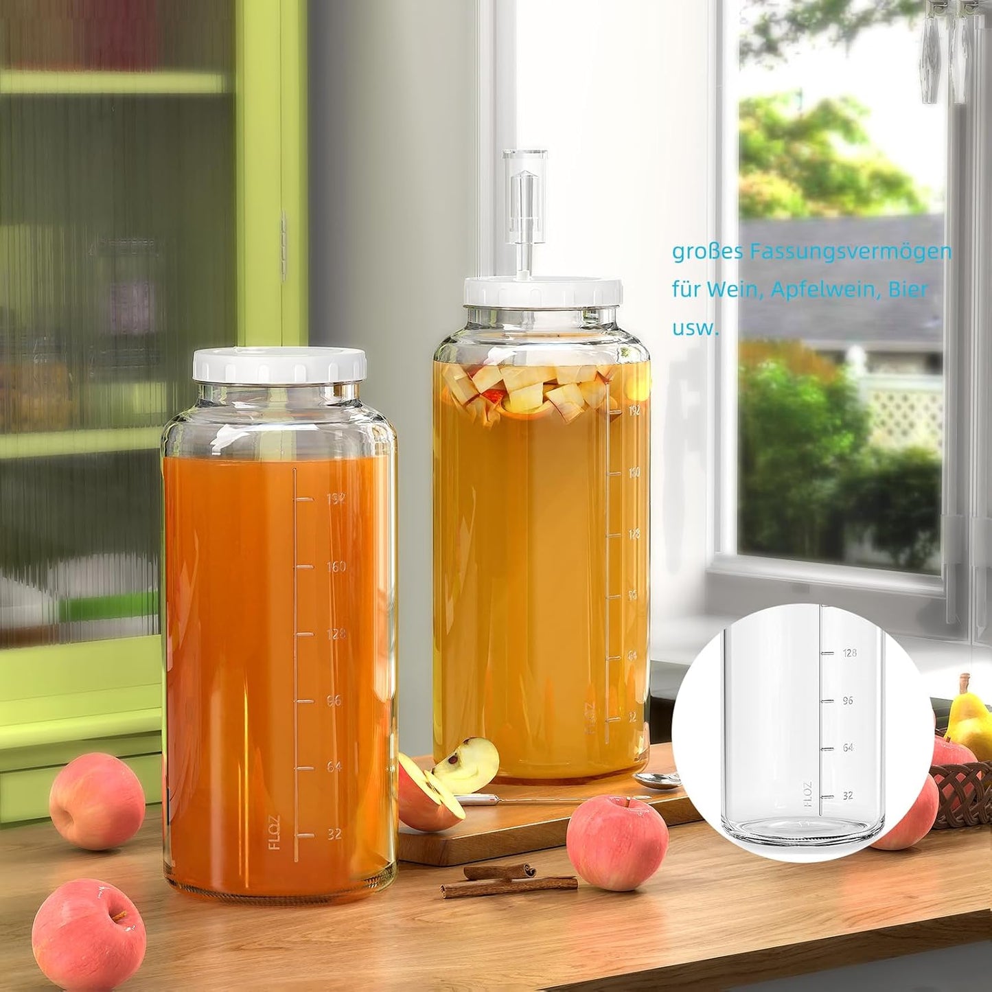 Grosses Fermentierglas mit Luftschleuse, 7,6 L