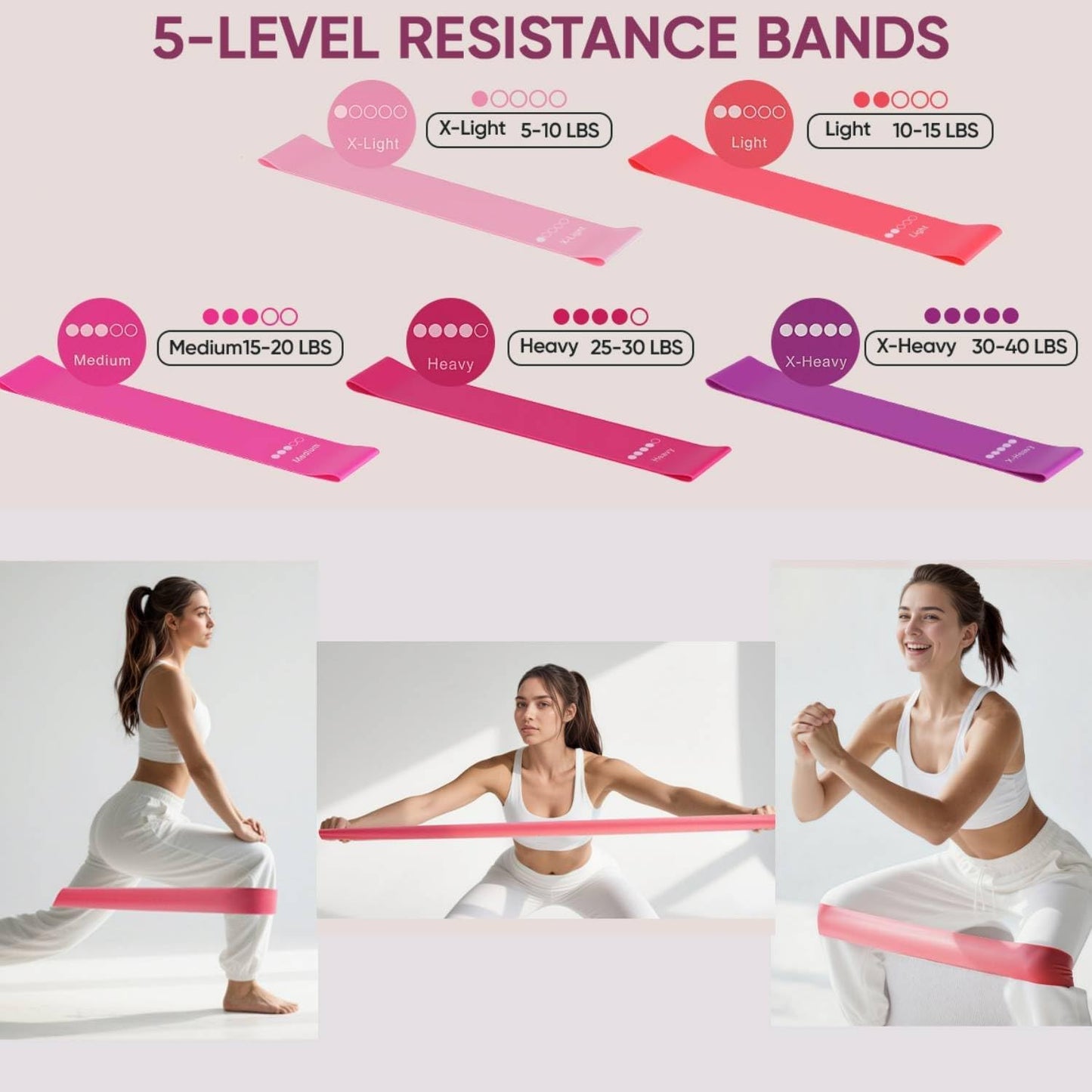 13-teiliges Pilates-Set, Rosa