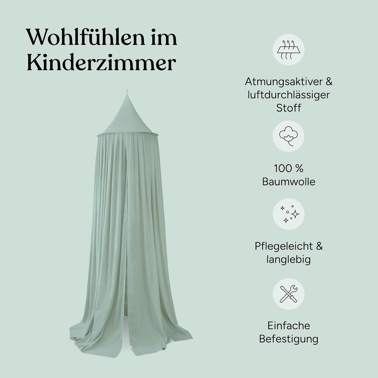 Baldachin für Kinderzimmer, Beige