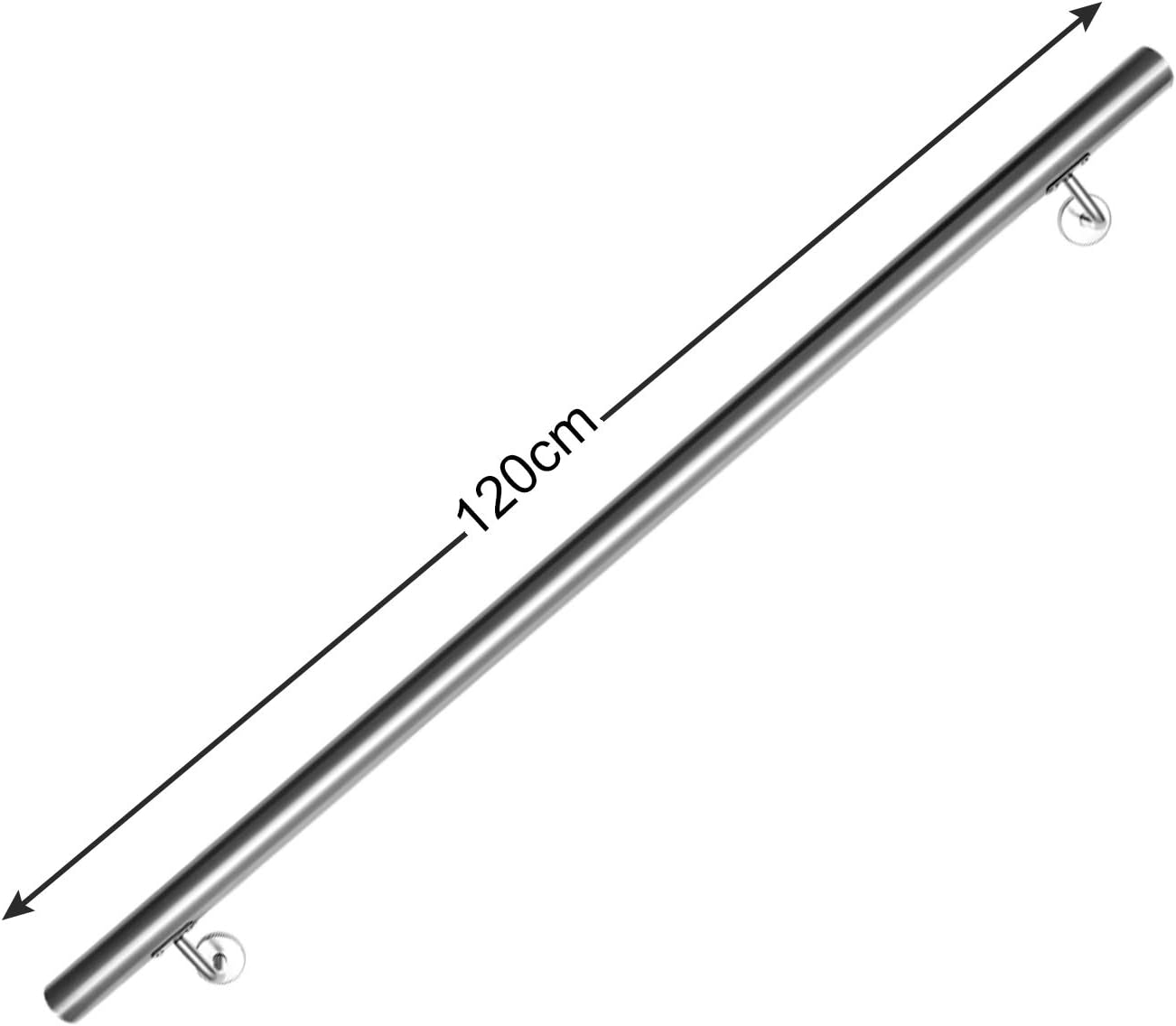 Handlauf für Innen & Aussen, inkl. Wandhalterung und Endkappen, 120cm