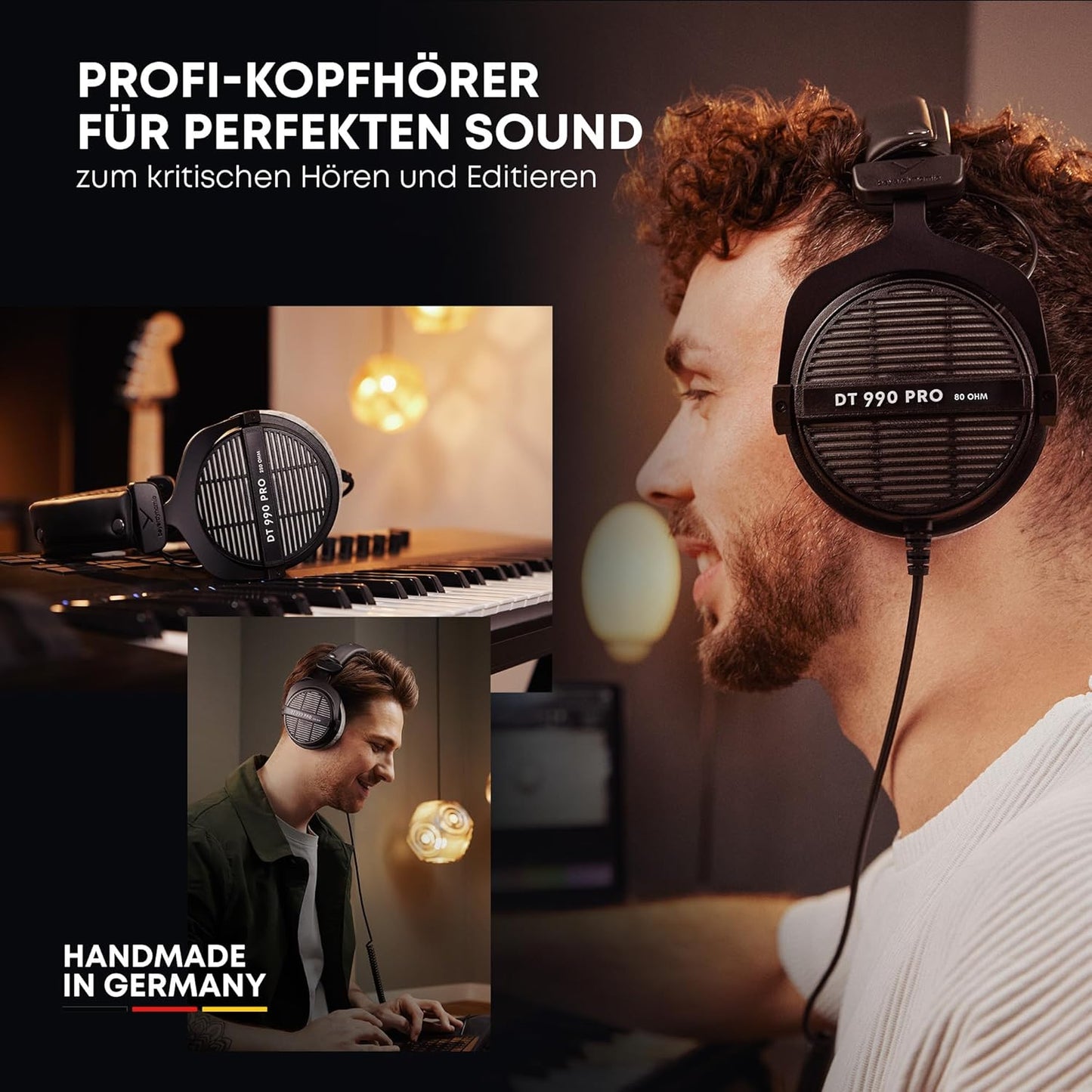 Over-Ear-Studiokopfhörer für Mixing & Mastering, 250 Ohm Black