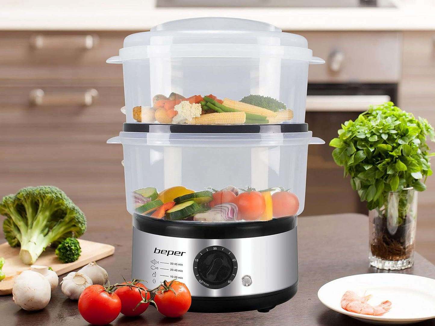 Multifunktionaler Dampfgarer mit Timer, 5 LITRES