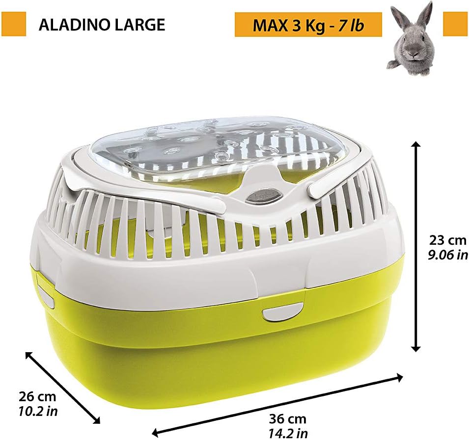 Transportbox Aladino für kleine Nagetiere, LARGE 36 x 26 x 23 cm. grün