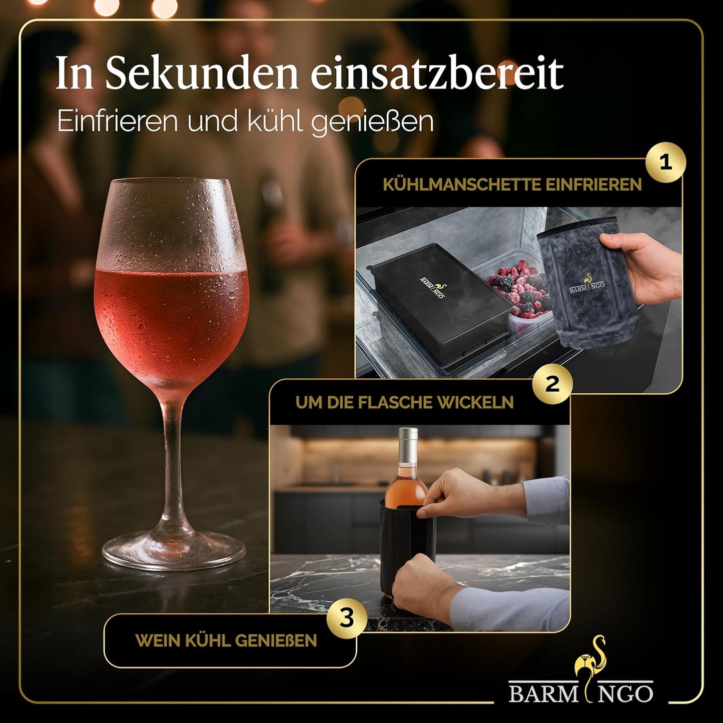 Edelstahl Weinkühler, Schwarz-matt