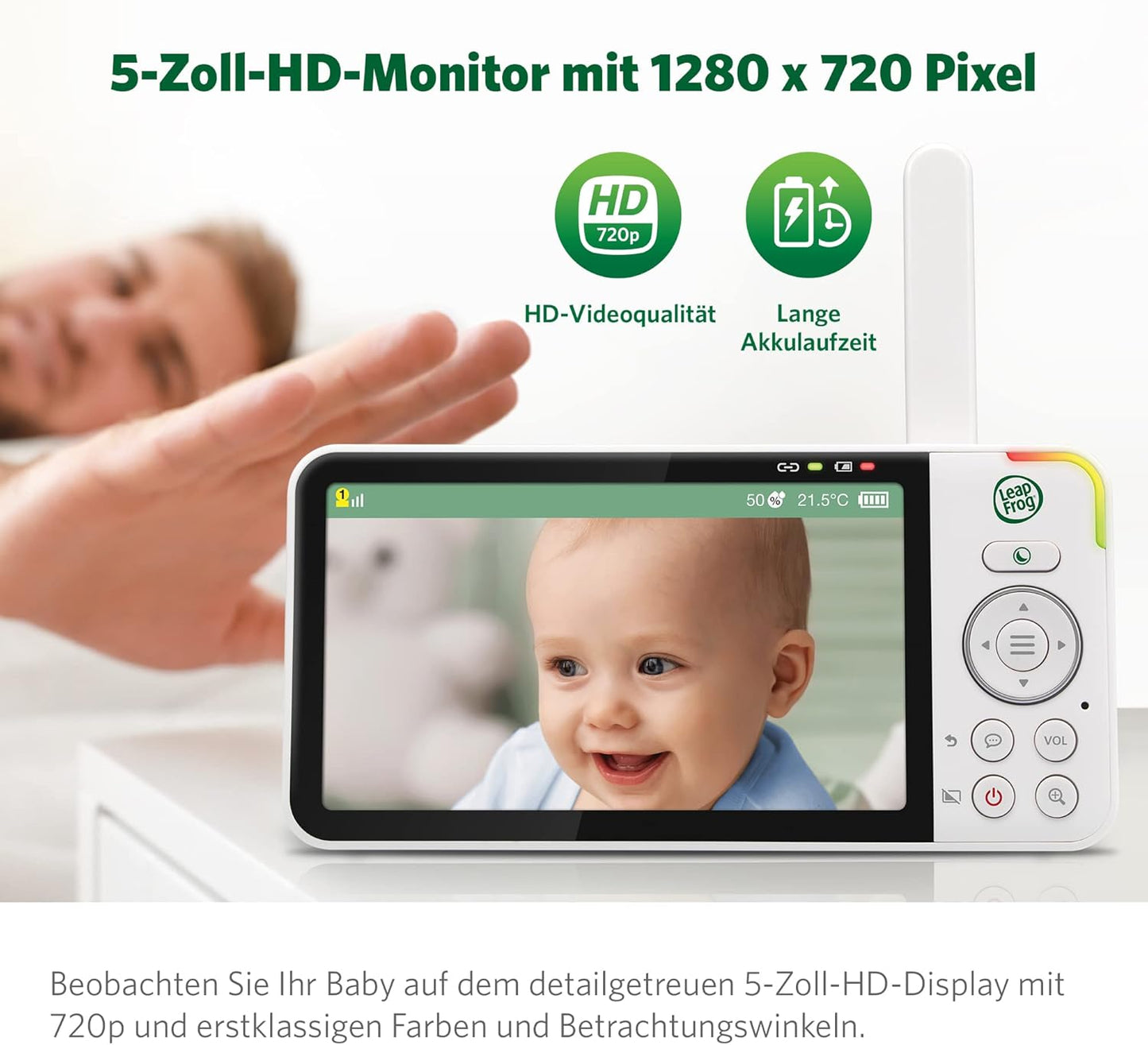 LF915HD Baby Monitor mit Kamera, 360° Pan-Tilt, 5" HD Display, LF915 5"HD Video