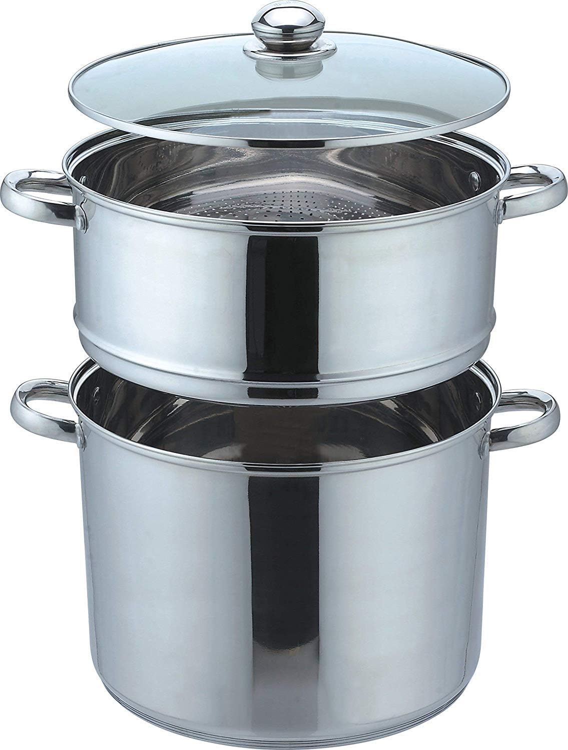 3in1 Couscous-/Dampfgartopf mit Glasdeckel, 12 l