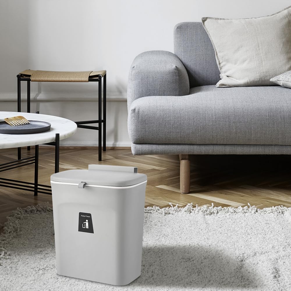 Faltbarer Mülleimer zum Aufhängen, 29,5 X 16 X 26 Cm – Grau – 2 Stück
