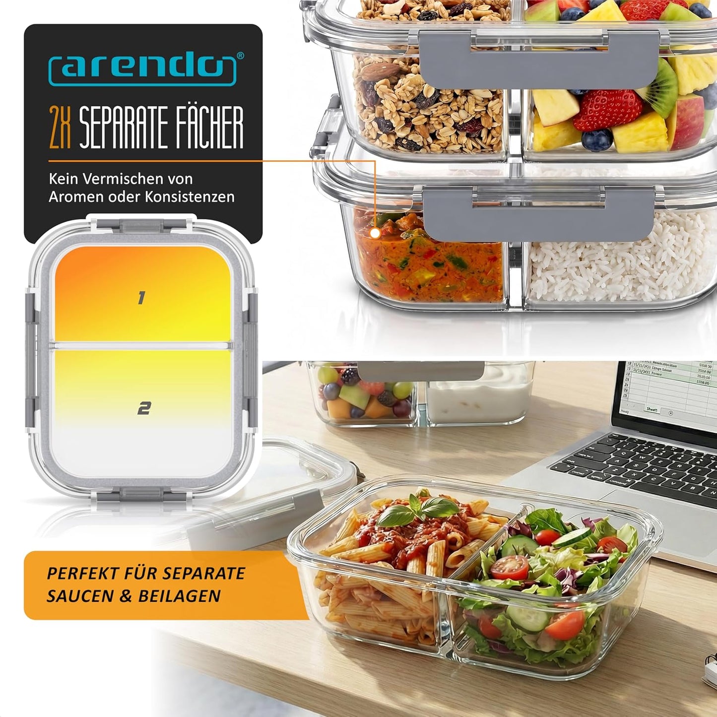Lunchbehälter Set aus Glas