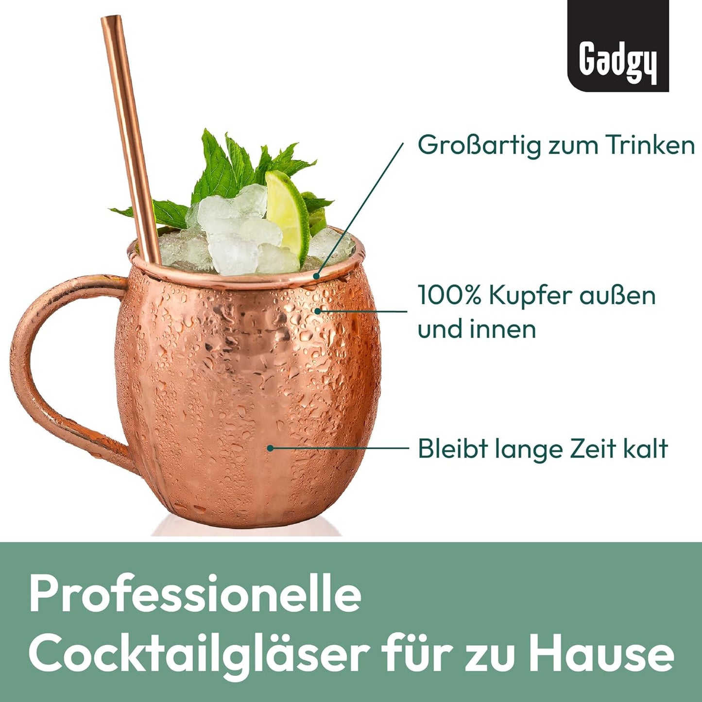 Multi Moscow Mule Cocktailgläser-Geschenkset, 9-teilig, Multi