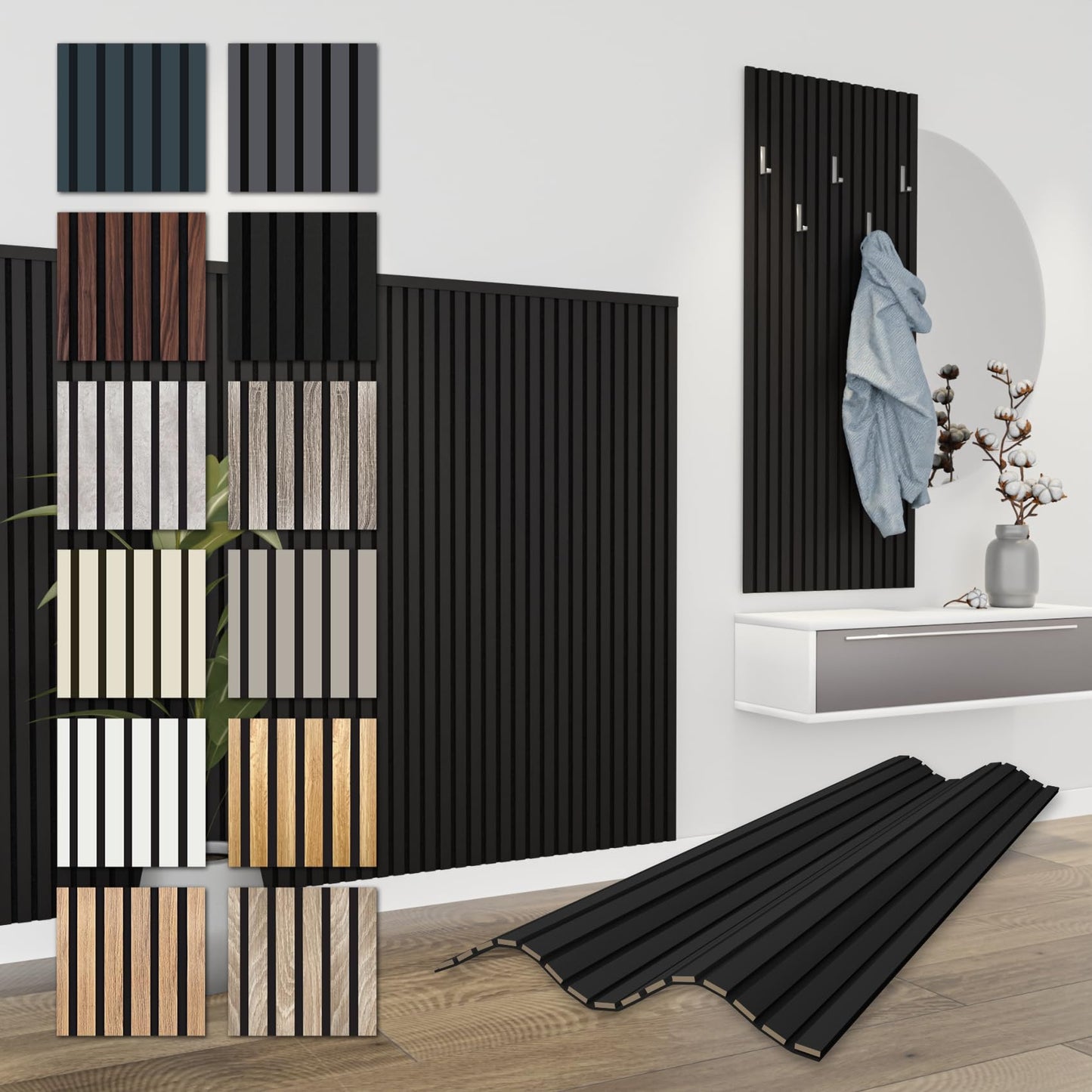 4-teiliges APH12 Akustikpaneele Set, schalldämmend, Black Edition 4x 1,385 Meter - 3,32 m²