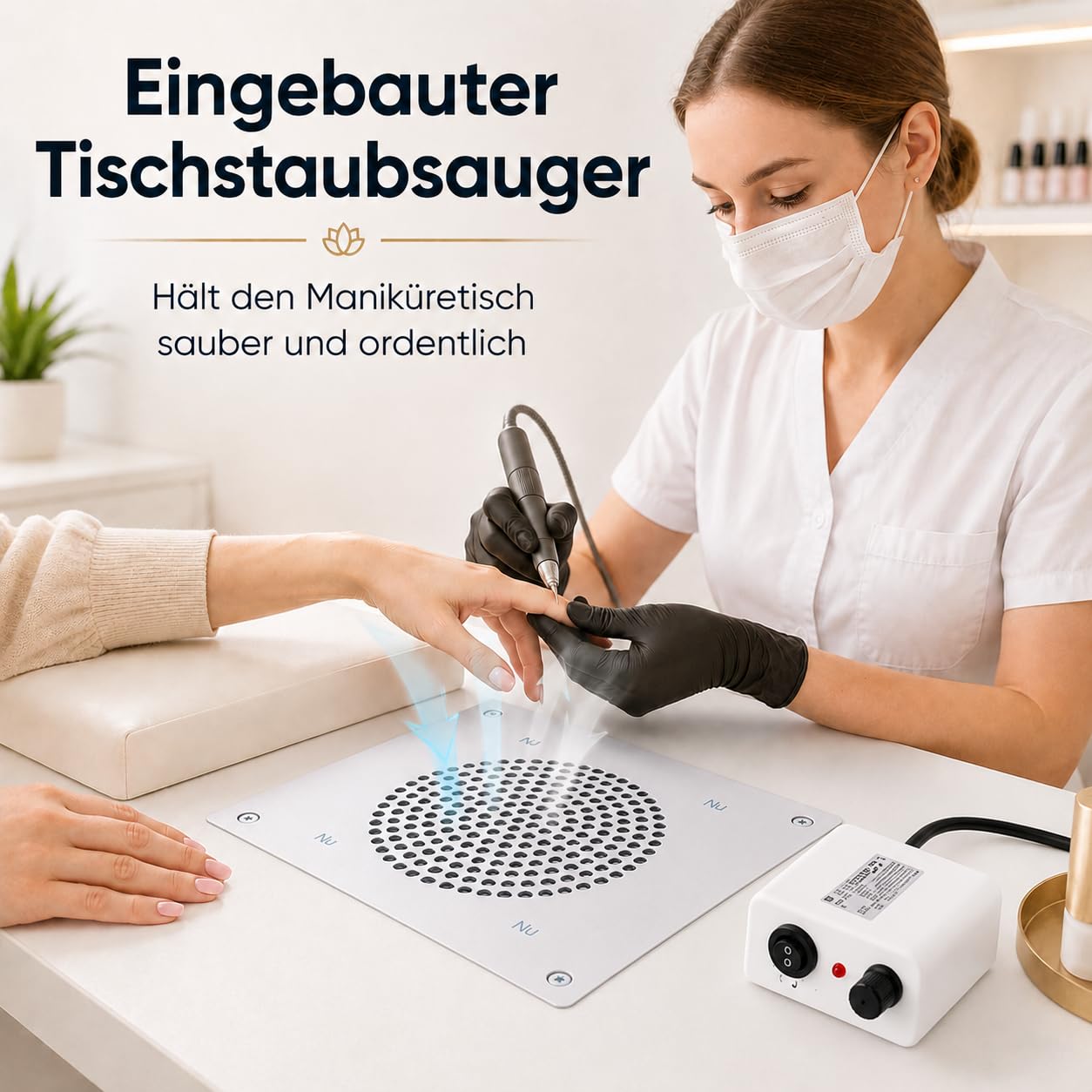 Nagelstaubsammler, Weiss/Schwarz