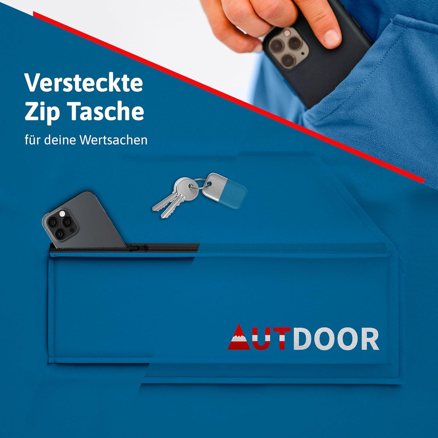 Mikrofaser Badeponcho, Medium Blau