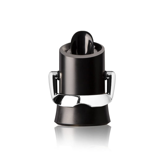 2-in-1 Champagnerverschluss mit Ausgiesser, Schwarz