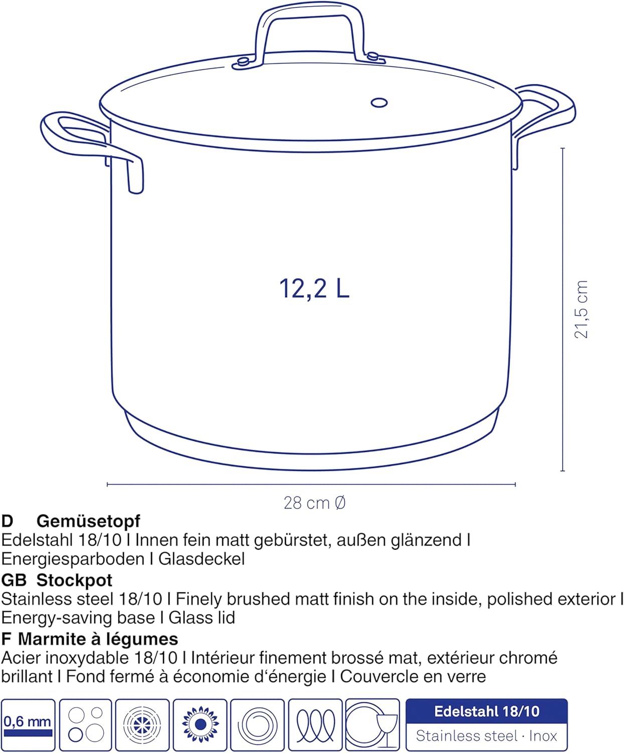 Gemüsetopf Flavoria, 12,2 l