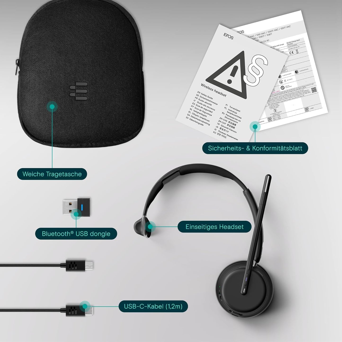 Impact 1030T Mono Bluetooth Headset, Teams-zertifiziert, Bluetooth Mono and Microsoft Teams Certified