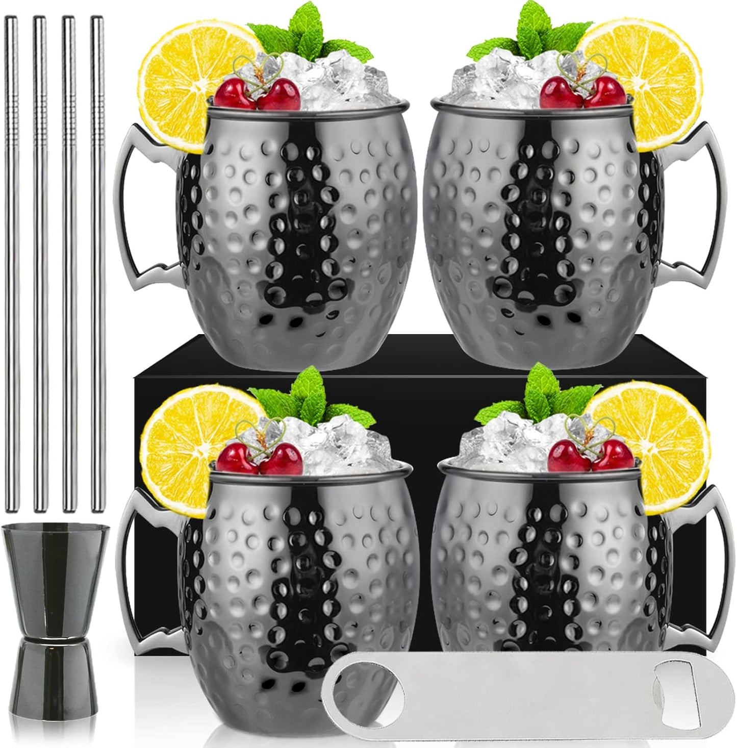 Moscow Mule Becher-Set, Schwarz