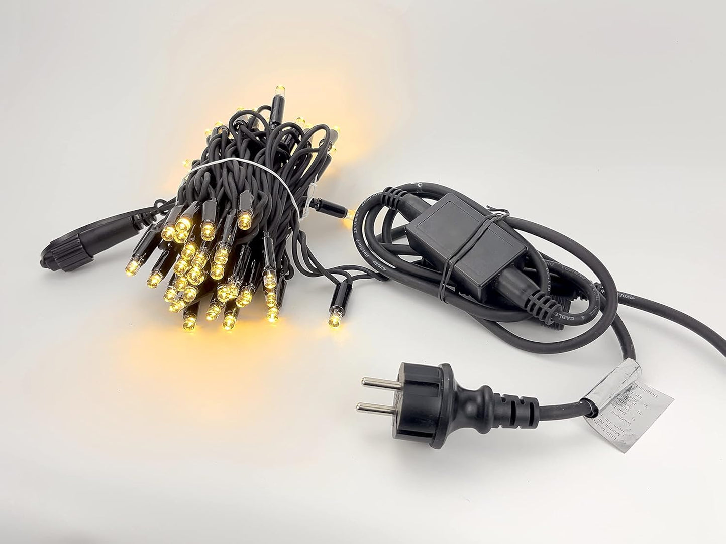 Profi-LED Lichterkette Basis 6m (erweiterbar), Dauerlicht - Schwarzes Kabel, 6m Basiskette - Warmweiss