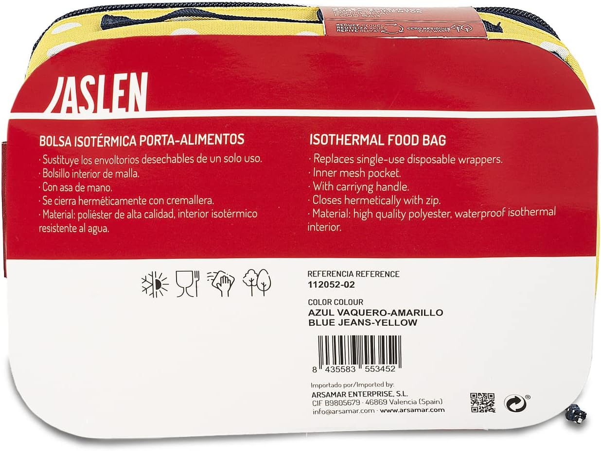 Kleine Isoliertasche für die Arbeit, Blaue Jeans-gelb