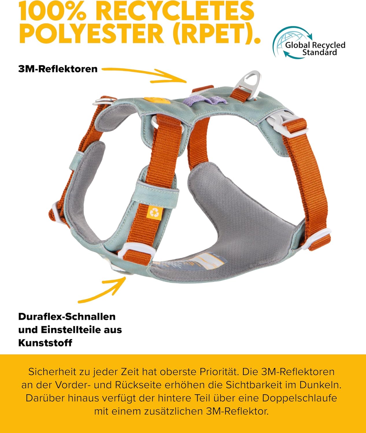 Alpha 360 Hundegeschirr, verstellbar, Gletschergrün L