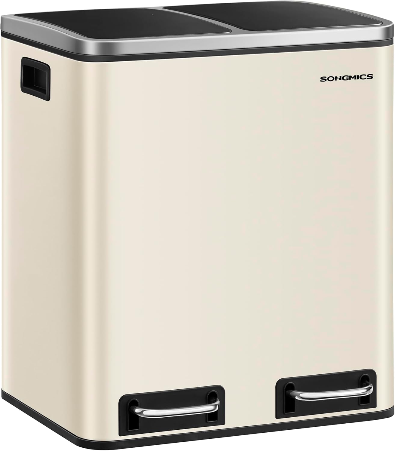 LTB30A02 Mülleimer, 2x15 Liter, Softclose-Deckel, Sandbeige + Tintenschwarz
