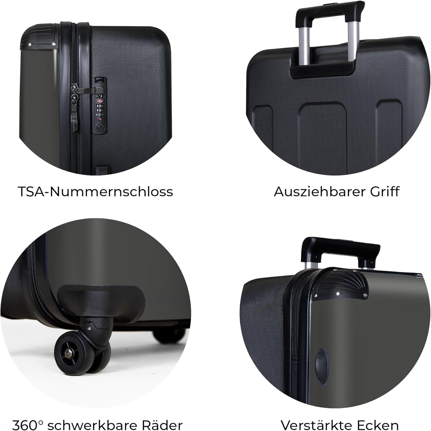 Grosser Hartschalenkoffer, 29 Totenkopf - Grau L