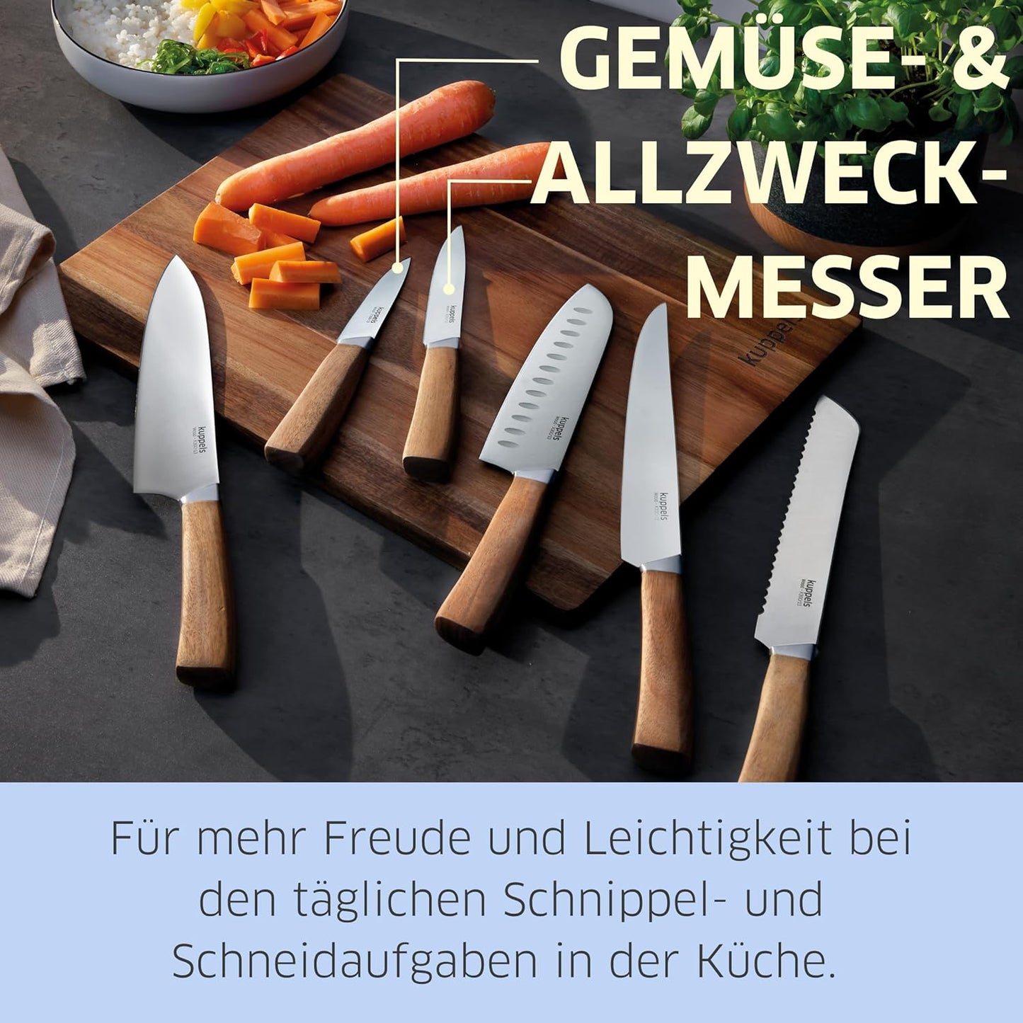 WOOD Küchenmesser, Küchenmesserset 2tlg.
