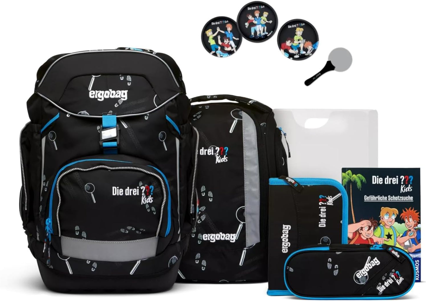 Ergonomisches Schulranzen-Set, Bärdektiv - Schwarz