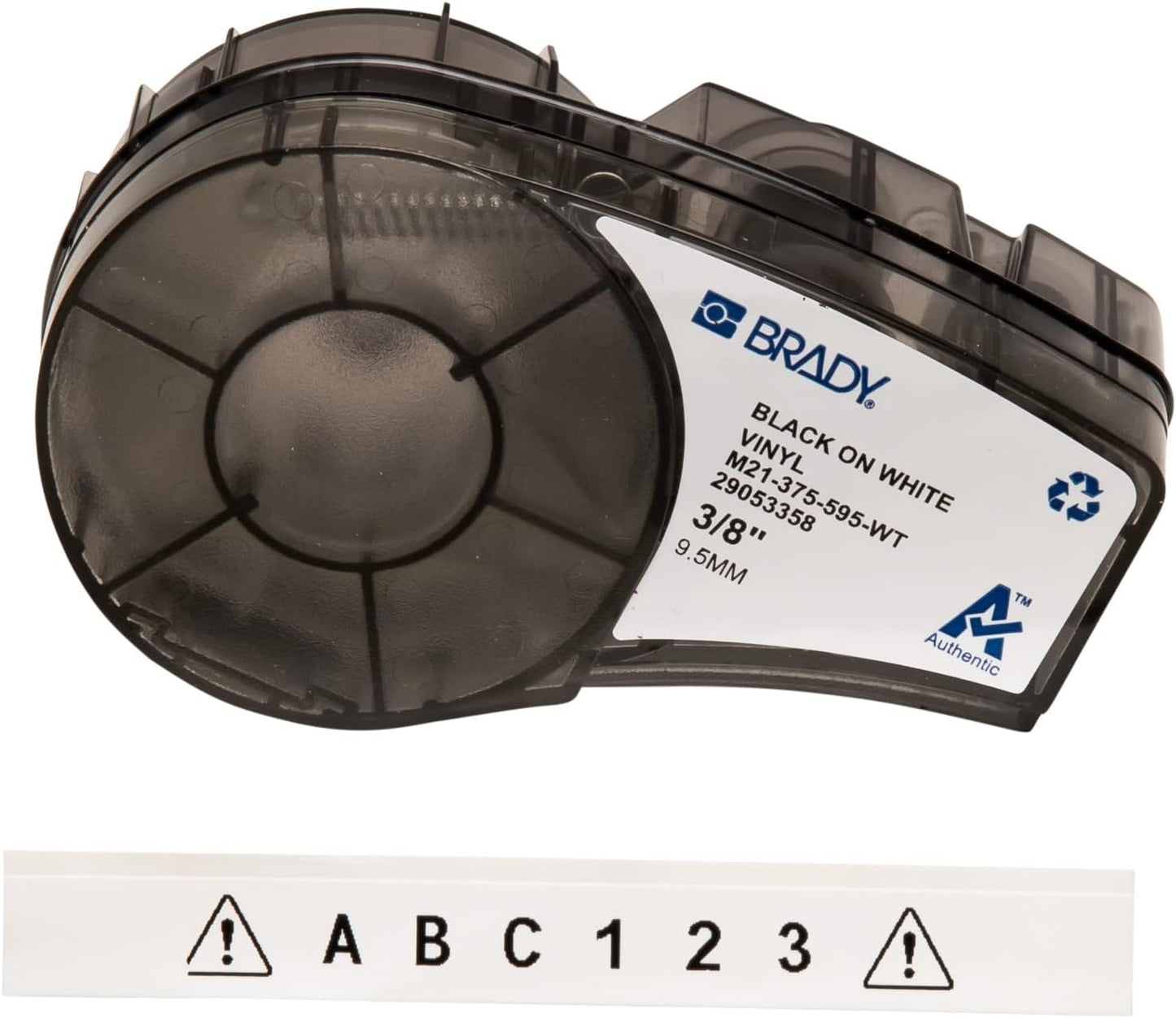 Vinylband für BMP21-PLUS Etikettendrucker, Etikett Vinyl - Schwarz auf Weiss, 9.53 mm x 6.40 m Labor & Sicherheit und Anlage