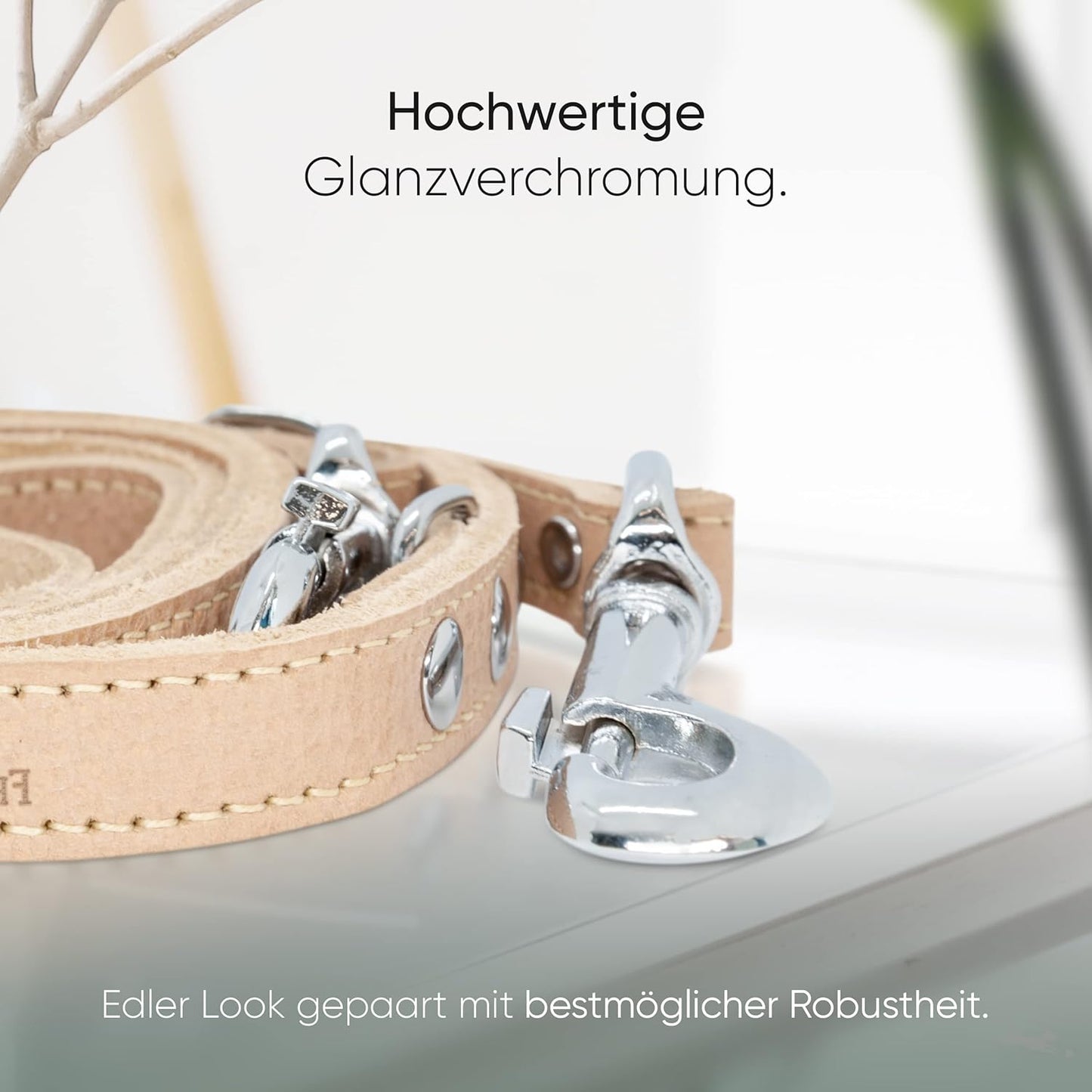Amstelpark Kollektion - Hundeleine, 3-fach verstellbar, 2m, 25mm Breite Sand