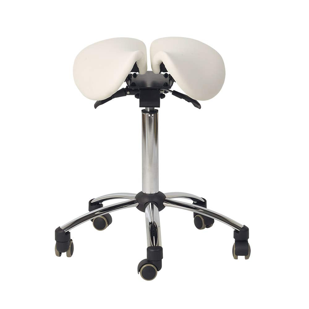 Sattelhocker mit ergonomischem Design, weiss