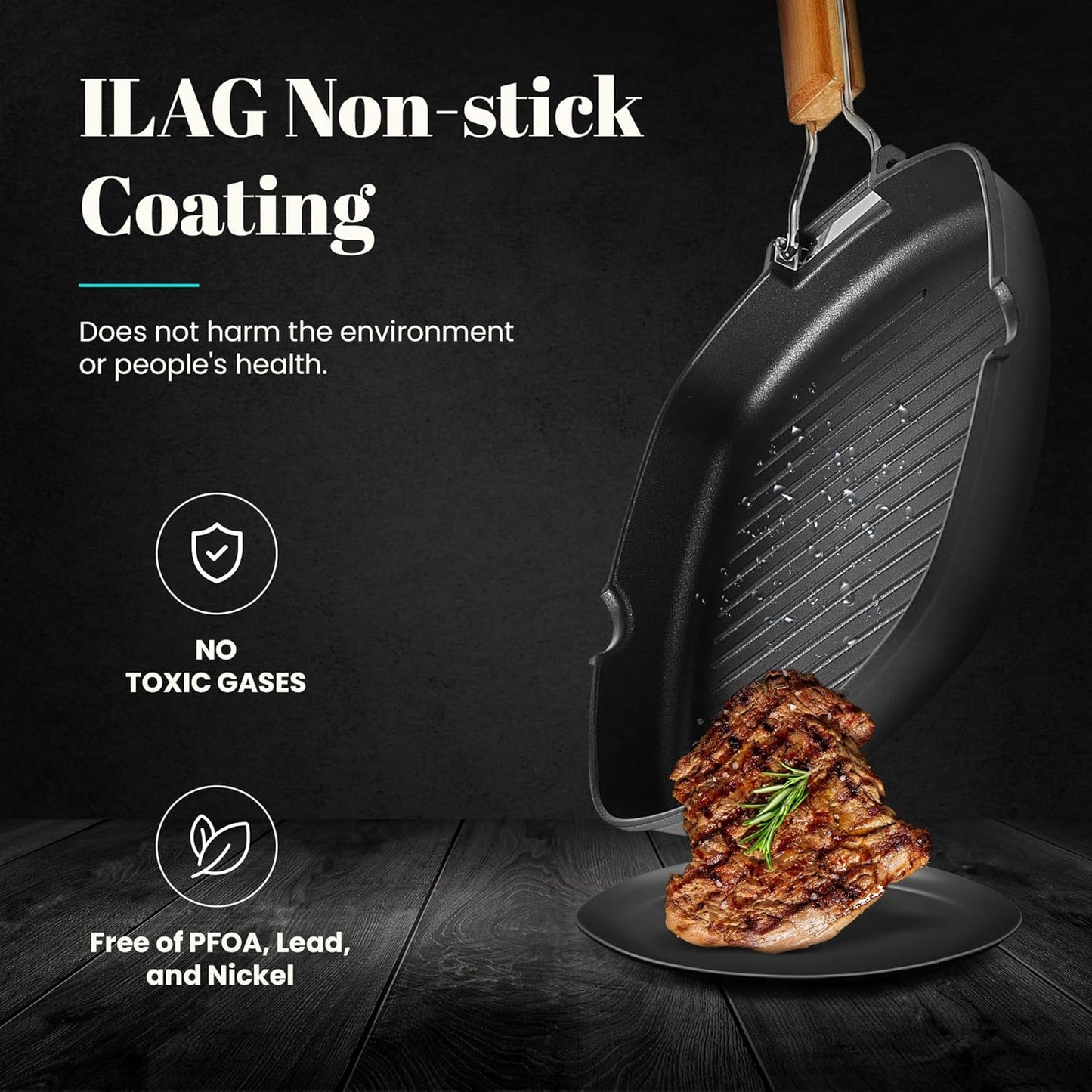 Ecostone Antihaft-Grillpfanne, 28 x 28 cm