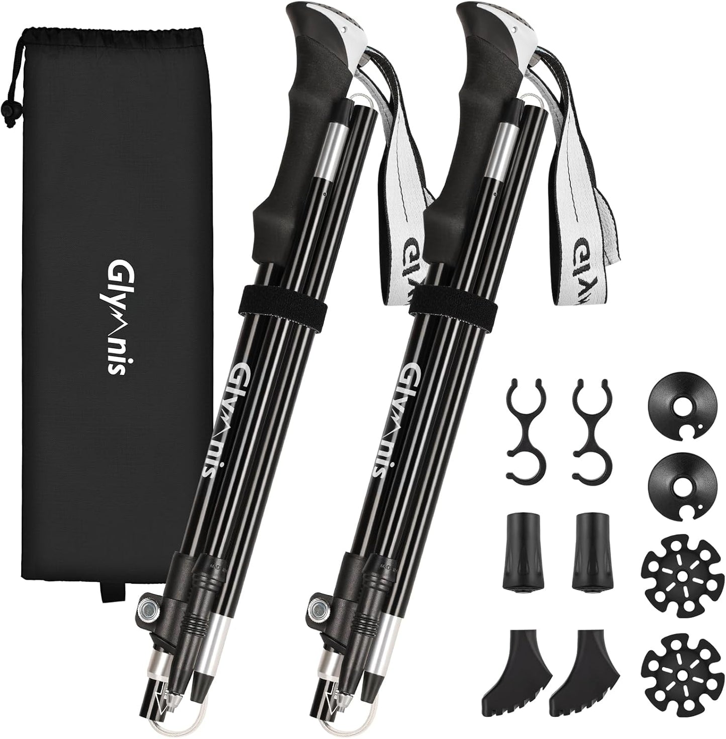 Längenverstellbare Trekkingstöcke, Milchiges Weiss 110-130 cm