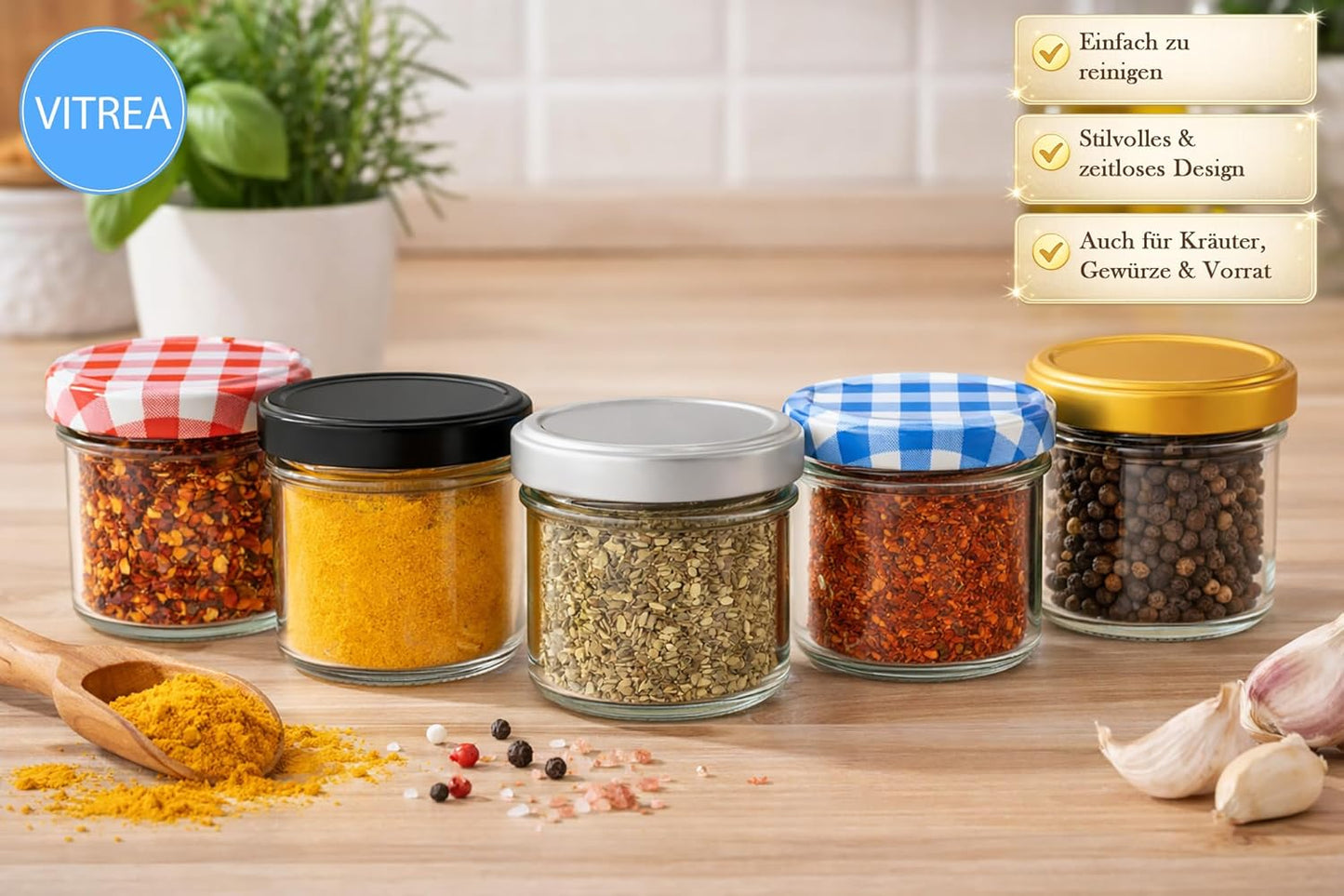 Marmeladengläser Set mit Schraubdeckel (50x 125 ml), 125 ml 50
