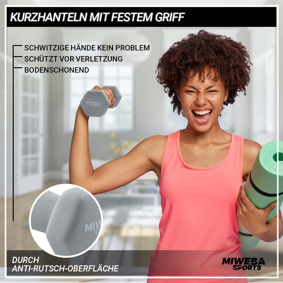 Hantelset, Grün/Türkis/Grau