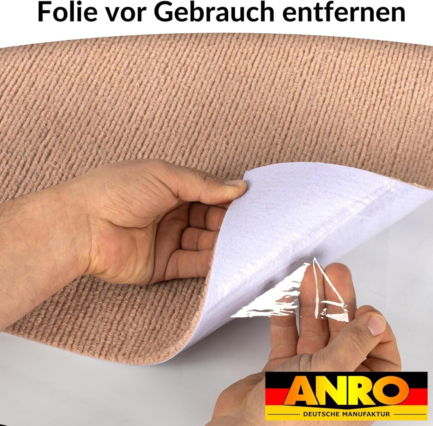 Runde Bodenschutzmatte für Bürostuhl, Rund 90 cm Hellbraun