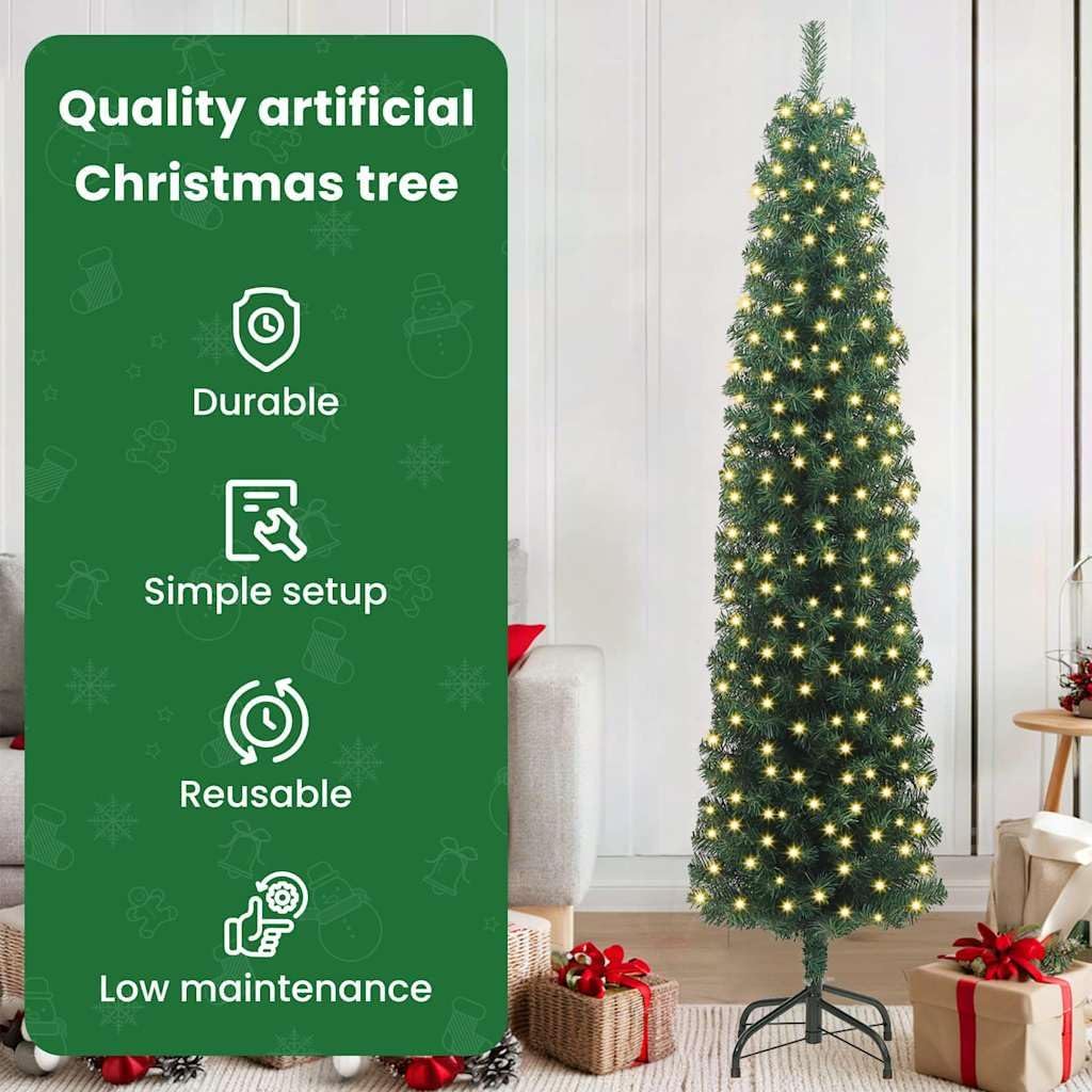 Künstlicher Weihnachtsbaum mit LED-Beleuchtung, 180 cm Grün