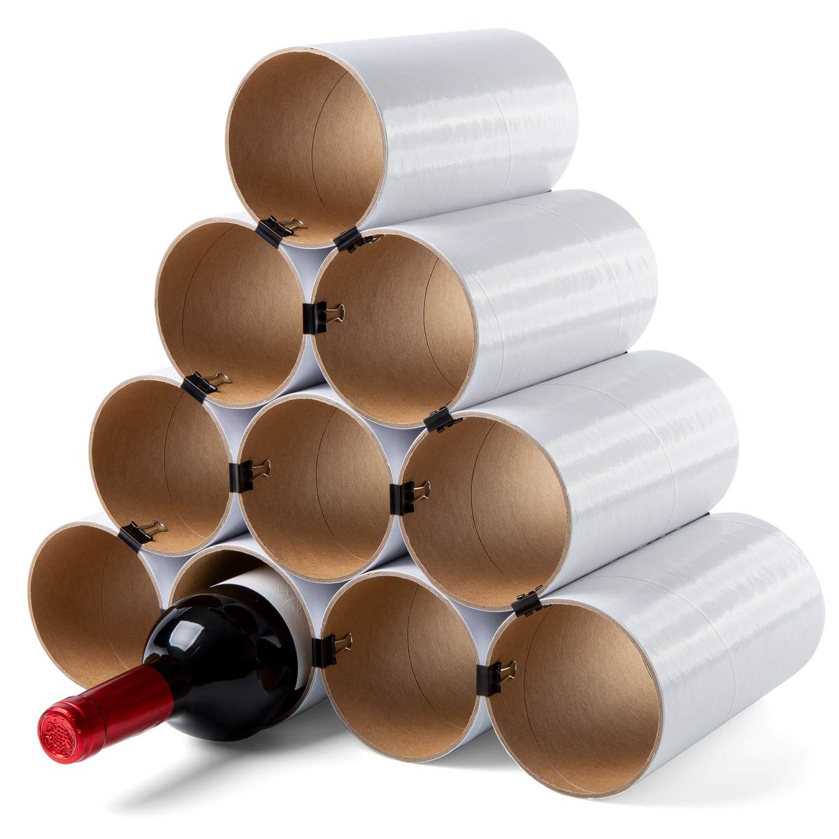 Weinregal aus Hartpapier für 10 Flaschen, Weinheim-Flaschenregal (10 Hülsen) Weiss