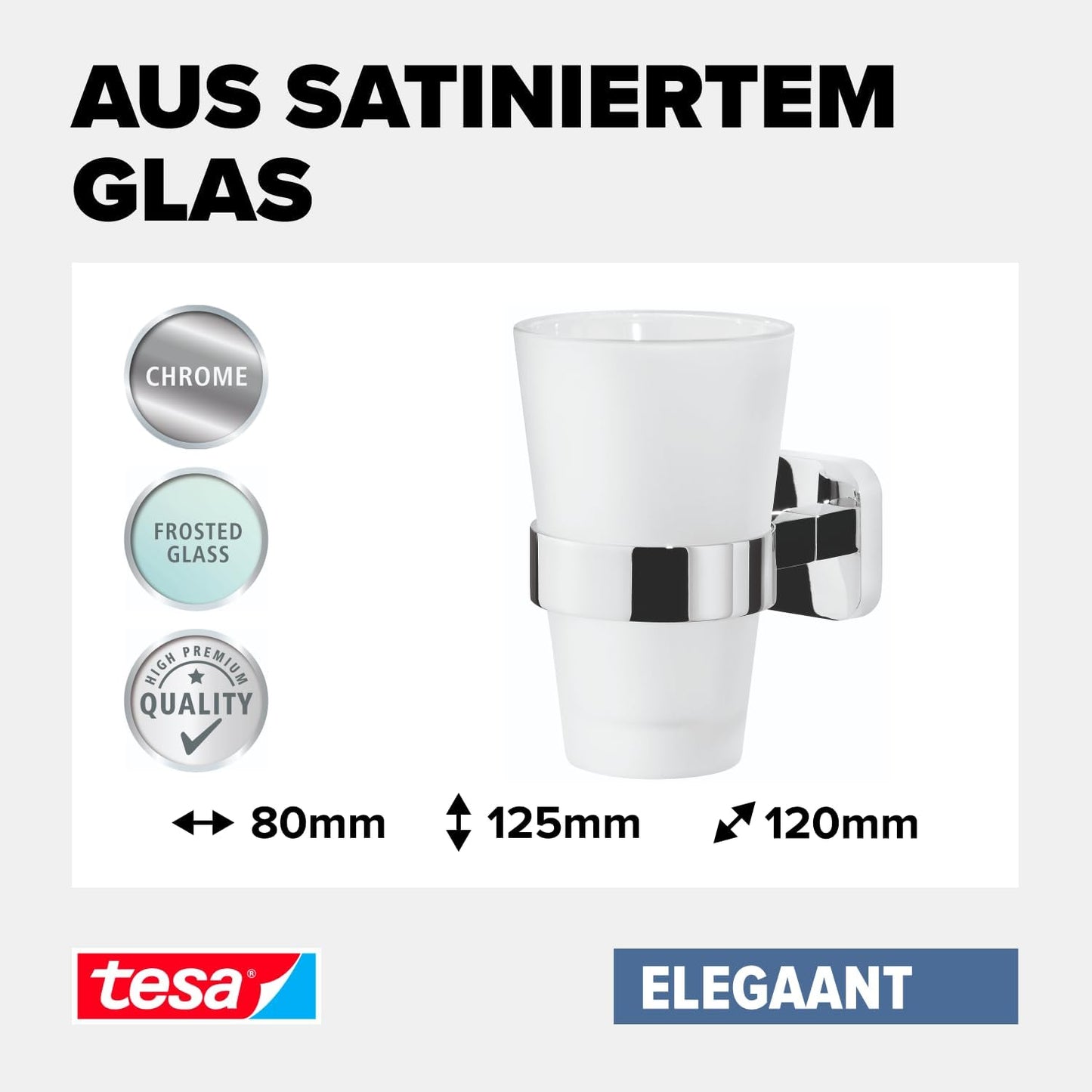 Elegaant Zahnputzbecher inkl. Klebelösung ohne Bohren, Zahnbürstenhalter