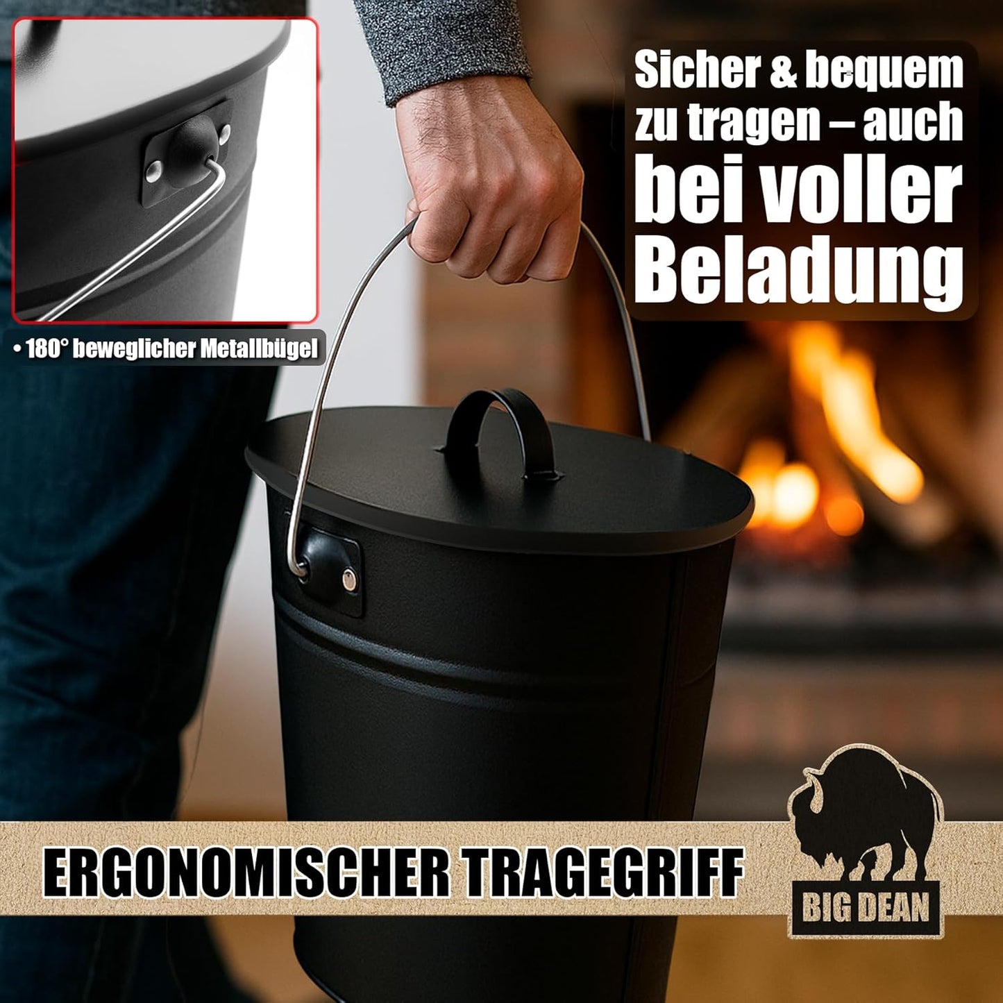 Ascheeimer mit Deckel