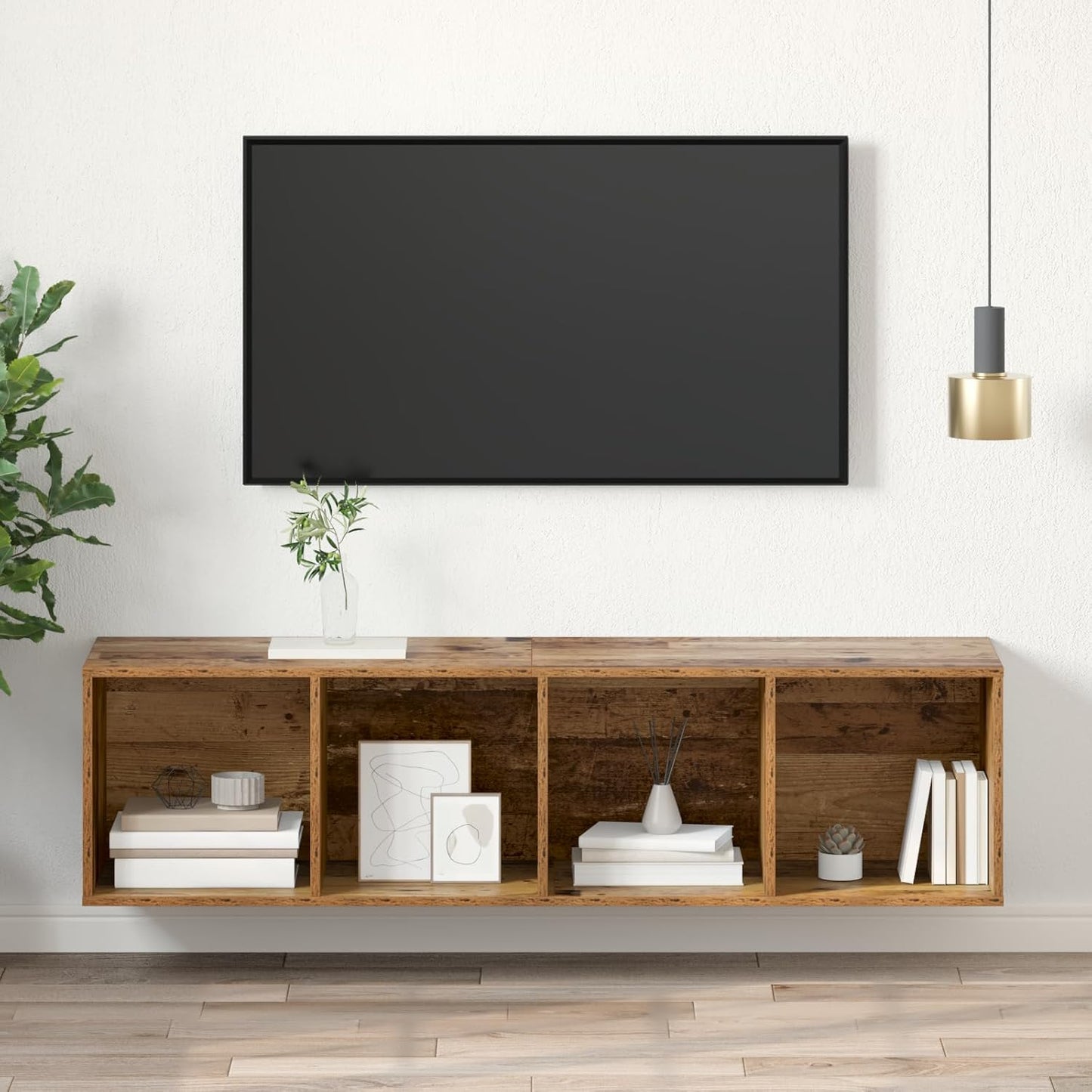 TV-Schrank mit Regal aus Altholz, 142.5 cm Altholz