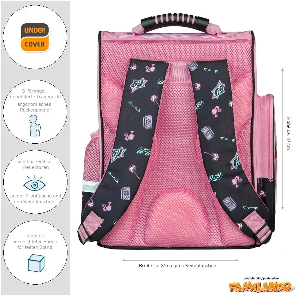 Ergonomisches Barbie Schulranzen-Set, Barbie 9-teiliges Set mit Sporttasche