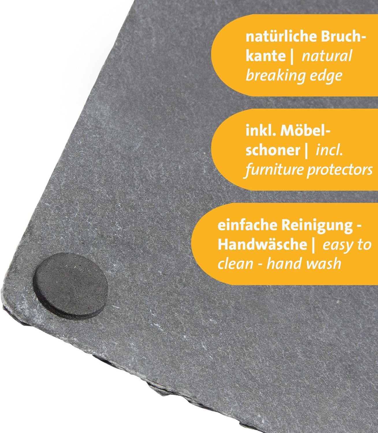 2er Set Schiefer Servierplatten, 40x30cm, 2 Stück