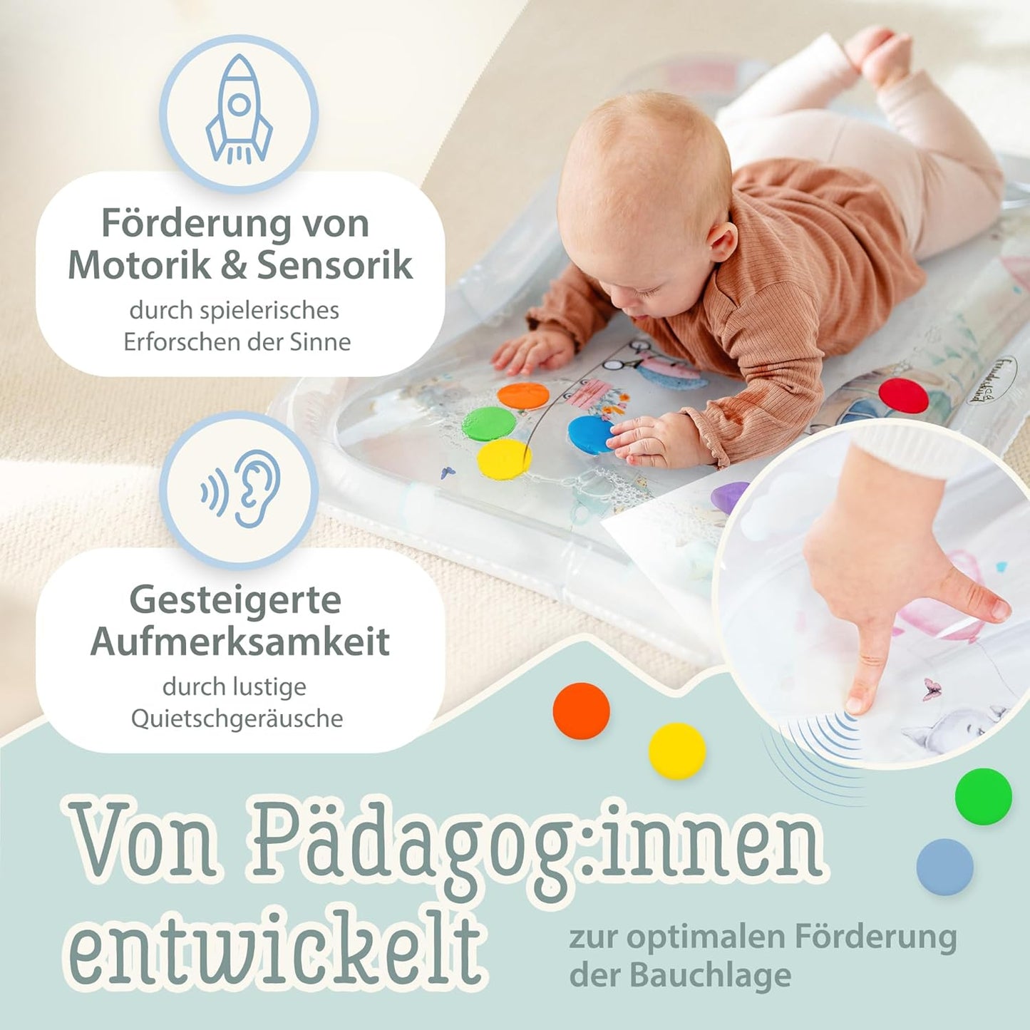 Wasserspielmatte, Zirkustiere (wolkenweiss)